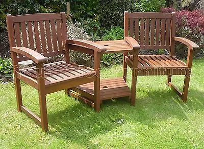 Garden Bench Henley Corner Love Seat Chunky Furniture Companion Set FSC ® Wood • £229.99