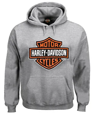 Harley-Davidson Men's Pullover Sweatshirt Bar & Shield Hoodie Gray 30296627 • $56.95