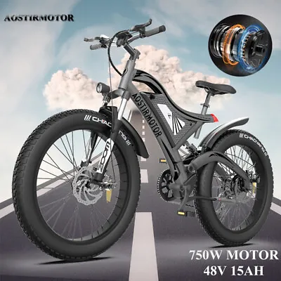 Ebike 26 750W Electric Bike Mountain Bicycle Fat Tire All Terrain E-bike 48V/15A • $1187.99