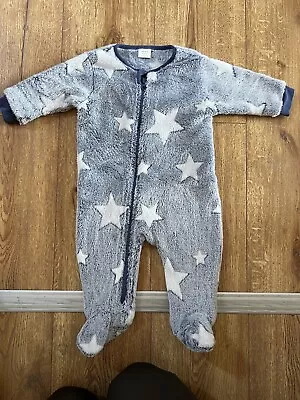 Next Baby Boy 3-6 Months Fleece Sleepsuit • £2