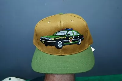 Vintage Embroidered Maryland State Trooper Car Brown Baseball Cap Hat Snapback • $19.99