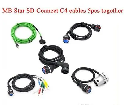 New Full Set Cables For MB Star C4 SD Connect 5pcs 16pin 14pin Lan 38pin 4pin • $129.99