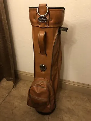 Vintage Wilson Light Brown Faux Leather Golf Club Cart Bag Made In USA • $24.99