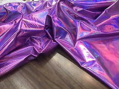 4 Way Stretch Spandex Dance Wear Fabric By Yard (Lavender REFRACTIVE Hologram • $34.99