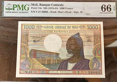 1984  Mali  1000 Francs   P-13e   PMG-66 EPQ • $225