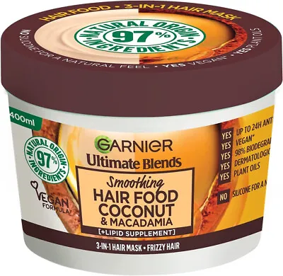 Garnier Ultimate Blends Hair Food Coconut Oil 3-In-1 Frizzy Hair Mask Treatment • £6.12