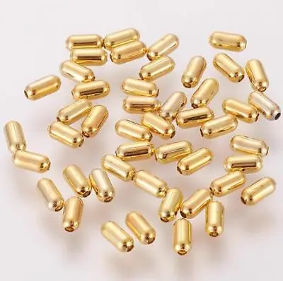 500 BAMBOO TUBE SPACER BEADS Gold Plated 5MM TOP QUALITY  ( TS50 ) • £3.19