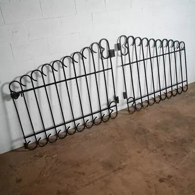 Mid Century Modern Metal Gate Wrought Iron Entrance Black 1960s Architectural • $1198.98