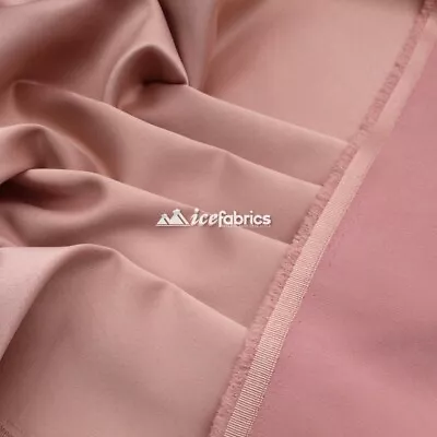 £18.38 • Buy Rose Gold_  Armani Stretch Silky Satin Fabric Sold By The Yard_ Heavy Thick _