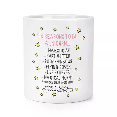 $51.06 • Buy Reasons To Be A Unicorn Makeup Brush Pencil Pot - Funny