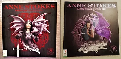 ANNE STOKES DRAGON FIRE + FANTASY WORLDS - 2 Adult Colouring Books • $32.99