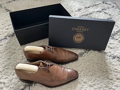 Joseph Cheaney Derby Shoes Brown Tan Leather Uk8 Mens Linford • £95