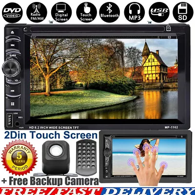 2 DIN HD Bluetooth Player Stereo Radio Car DVD Touch Screen Mirror Link For GPS • $100.87