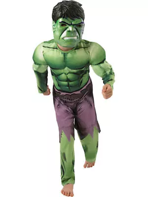 👻 Deluxe Incredible Hulk Age 3-8 Boys Fancy Dress Kids Marvel Avengers Costume • £11.99