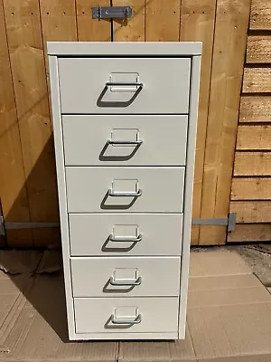 IKEA HELMER 6 Drawer Cream Metal Filing Cabinet On Castors 28x69x41cm Worcester • £35