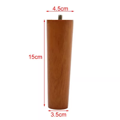 4Pcs Footstool Wooden Sofa Legs Replacement Tapered Armchair Feet Straight Oak • £11.95