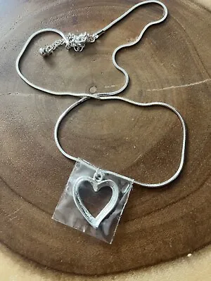Heart Silver Tone Necklace Pendant And Chain And A Mood Ring  • $8