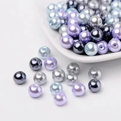 £4.02 • Buy  100 Glass Pearl Beads Mix 8mm Jewellery Making Crafts 