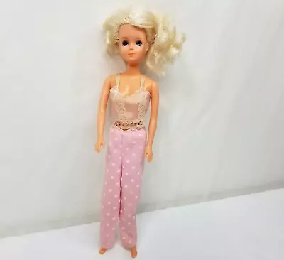 Tong Betty Teen Doll Blonde Hair Blue Eyes Eyelashes Vintage Pink Outfit Pajamas • $26.99