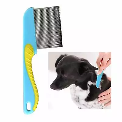 1 Pc Metal Comb Dog Cat Pet Flea Brush Stainless Steel Comfortable Grip Grooming • $6.99