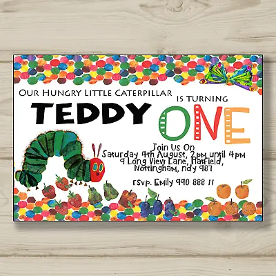£6 • Buy The Very Hungry Caterpillar Birthday Party Invitation - A6 With Envelopes 