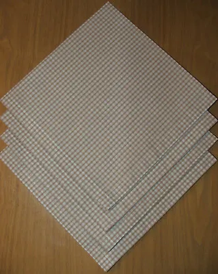 £8.50 • Buy Napkins Set Of 4 Toffee 3mm Gingham Fabric 19  X 19  Square(65% Poly 35% Cotton)