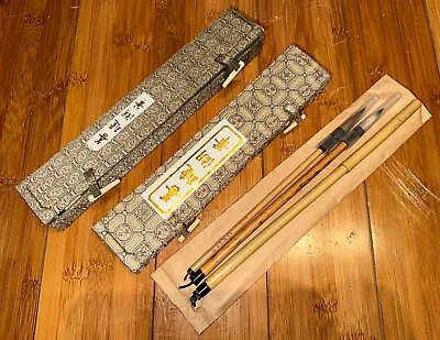 £37.50 • Buy Vintage Boxed Chinese Paint Brushes Calligraphy Sets And Unboxed Bundle