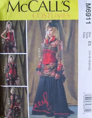 McCalls 6911 Womens 14-22 Victorian Steampunk 4pc Dress Ensemble Costume Pattern • $9.99