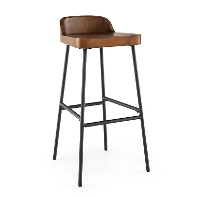 Vintage Industrial Bar Stools Tall Kitchen Stools Breakfast High Chair Low-Back • £44.95