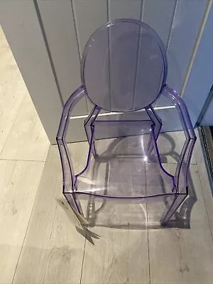 Genuine Kartell Lou Lou Ghost Childrens Chair By Philippe Starck In Lilac • £35