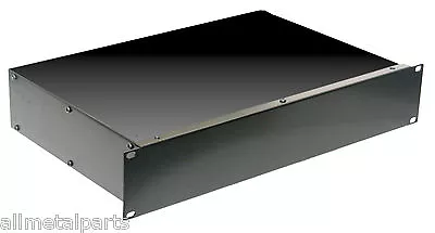 2U 19 Inch 300mm Non Vented Rack Mount  Electronic Chassis Case Enclosure Black • £73