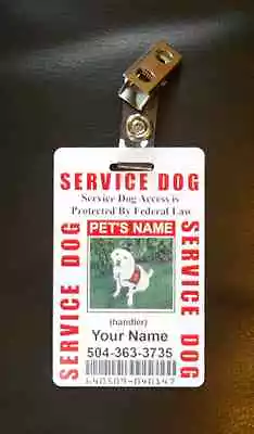 $21.95 • Buy Service Dog ID Card For Working Dog ID Badge Service Animal Custom Certified 5