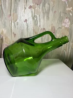 Green Tilted Bottle Vintage Wine Bottle • $5