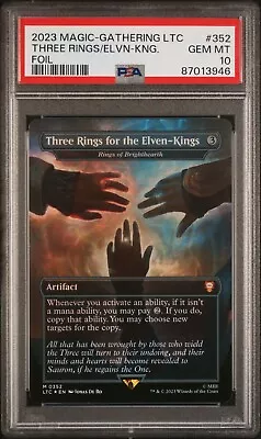 MTG Magic LTR Commander #352 Three Rings For The Elven Kings Mythic Foil PSA 10 • $79.99