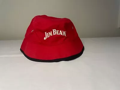 Jim Beam Red Bucket Hat With Black Trim  58cm New Never Used. • $8