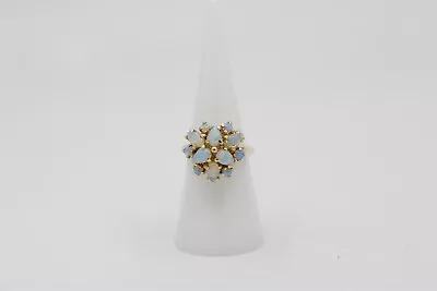 Vintage 14k Yellow Gold Opal Ring Sz 6 • $530