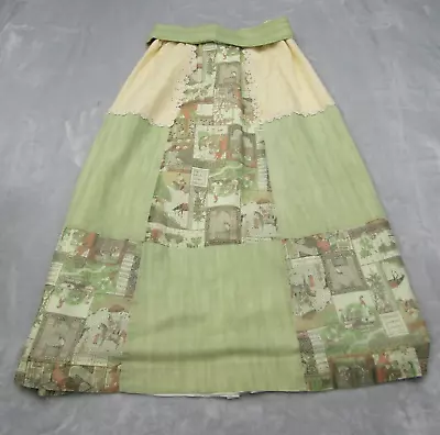 Vintage 60S Alice Of California Maxi Skirt Patchwork Hippie Boho Elastic Small • $35.99