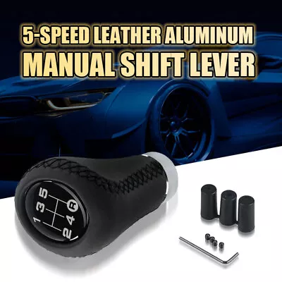 5 Speed Universal Car Manual Shift Knob Gear Stick Shifter Lever Aluminum Black • $13.98