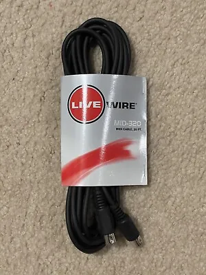 Live Wire MID-320 Cable - 20 Ft. Midi Cable - Live Wire 20 Foot Midi Cable • $24.99