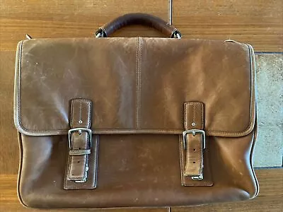 COACH F06455 Executive Leather Briefcase Laptop Bag Cognac Brown Carryon Satchel • $72.50