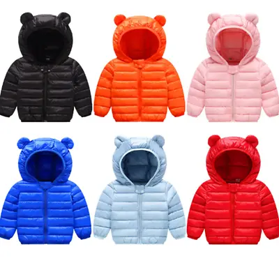 £12.80 • Buy Boys Girls Baby Kids Coat Parka Winter Light Outwear Hooded Jacket Warm Coats