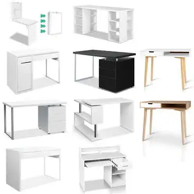 Artiss Corner Computer Desk Office Study Desks Table Drawers Shelves White Black • $179.95