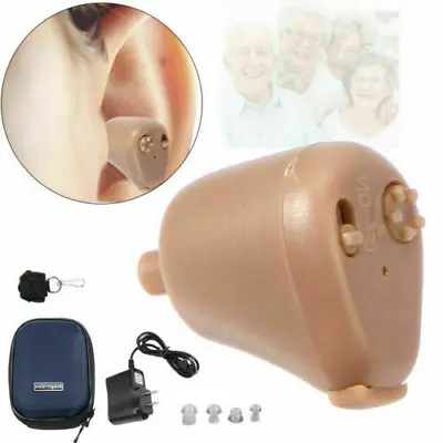 Mini Rechargable Hearing Aid Sound Amplifier Micro 45db USB+Box Rechargeable • $14.99