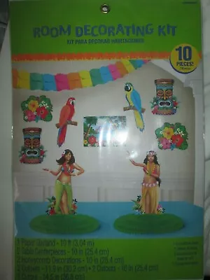 £11.75 • Buy Hawaiian Luau Garden Beach Party Scene Setter Huge Room Decoration Hen Kit Pack