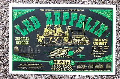 $4 • Buy Led Zeppelin Concert Tour Poster 1975 UK--