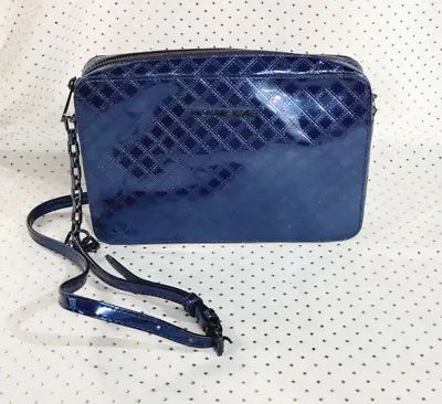 Michael Kors Medium CYNTHIA High Shine Crossbody Bag Chain Strap ~ ADMIRAL BLUE • $47.49