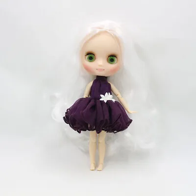 8  Middle Blythe Factory Doll 20 Joints Body White Long Hair Transparent Skin • $71.19
