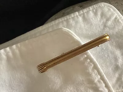 Vintage Plain Gold Tone Collar Lingerie Pin Bar Stay Art Deco Different Textured • £4.99