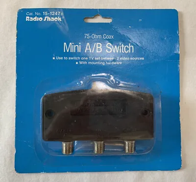 Vintage Radio Shack 75 Ohm Mini A/B Switch. New In Package. • $7.20