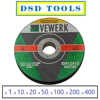 Vewerk 4.5 Inch Metal Cutting / Slitting Discs Ultra Thin  115mm X 1mm X 22.2mm • £5.75